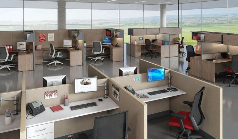 Cubicles Working Together | Mach 5 Office Furniture