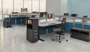 Sit Stand Desk in Cubicle 6