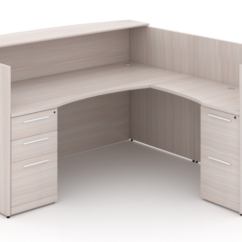 Modern Reception Desk 72 inch x 78 inch with Laminate Top - Image 5