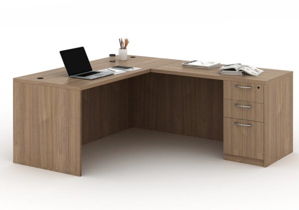 L-Shaped Office Desk with Storage