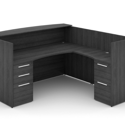 Modern Reception Desk 72 inch x 78 inch with Laminate Top - Image 4