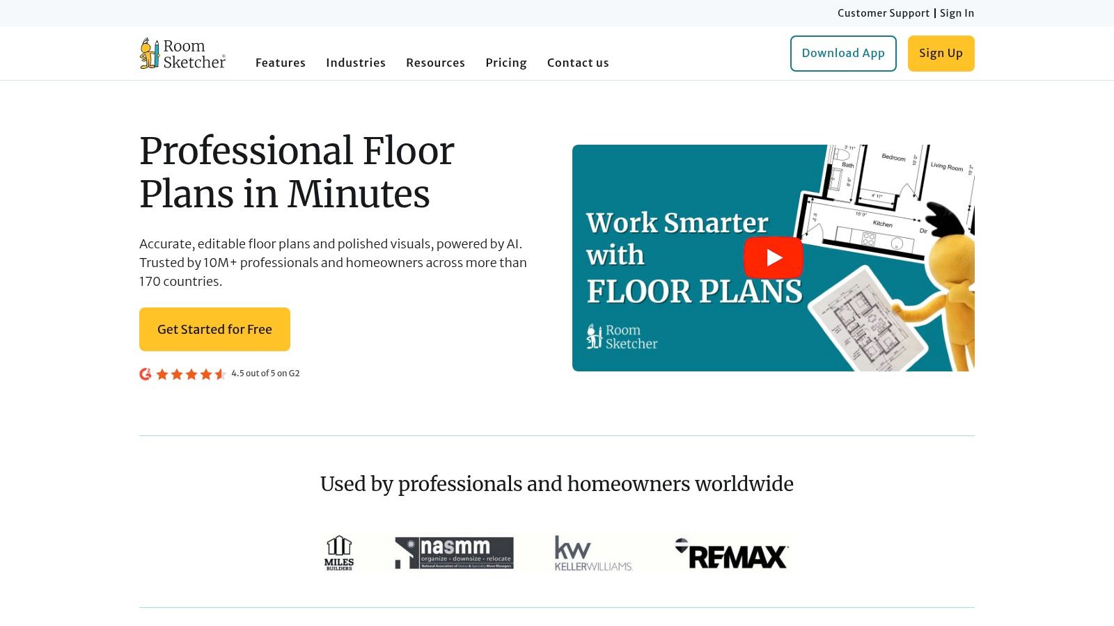 Planner 5D workspace planning software with 2D floor plan and office furniture visualization